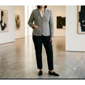 Escada  Blazer Women's Size  44 ( US 14)  BLACK /WHITE PLAID